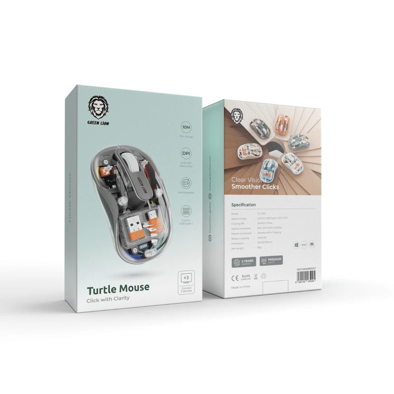 فروشگاه آنلاین نخلینو   - ماوس بی سیم تارتل گرین لاین Green Wireless Turtle Mouse