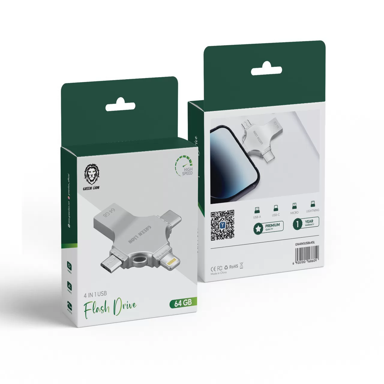 فلش مموری گرین لاین مدل FD-4 IN 1-64GB ظرفیت64 گیگابایت