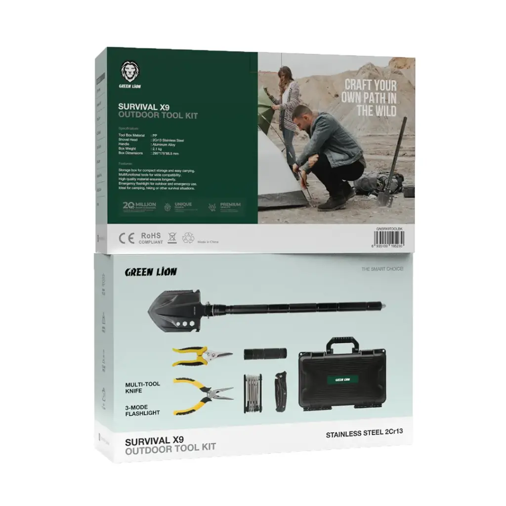 کیت ابزار کاربردی گرین لاین Green Lion Survival X9 Outdoor Tool Kit