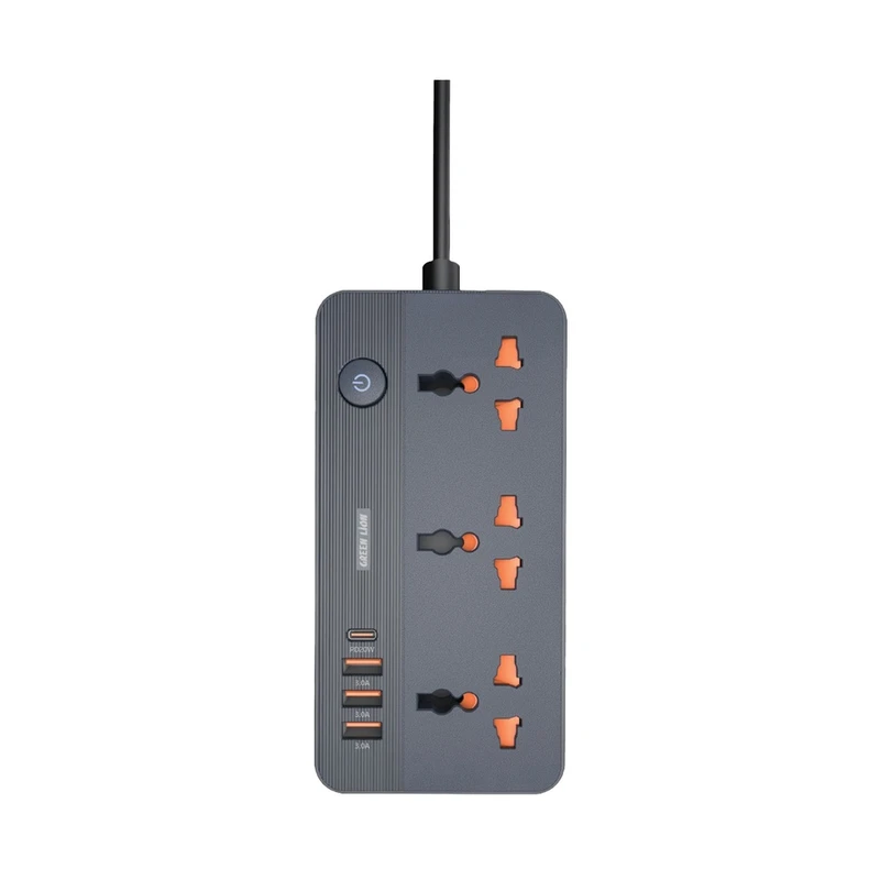 فروشگاه آنلاین نخلینو   - چندراهی سه درگاه و محافظ برق گرین لاین Green Lion GS-200 Power Socket 