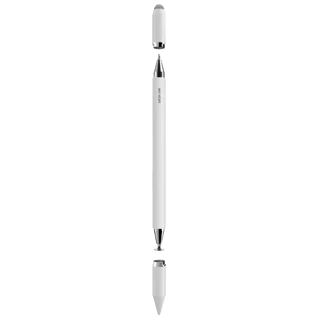قلم لمسی و خودکار ۳ در ۱ گرین لاین مدل GL-PEN7 سفید/مشکی