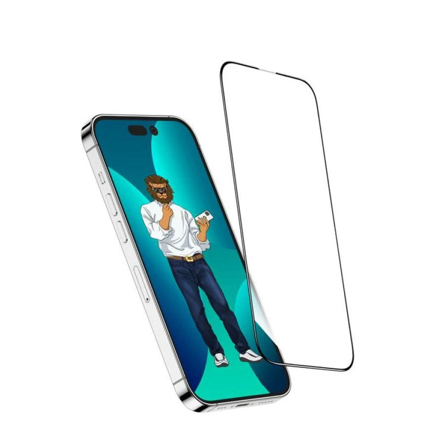 گلس محافظ صفحه گرین لاین مدل 9H Steve HD مناسب آیفون 14 پلاس و 13 پرو مکس