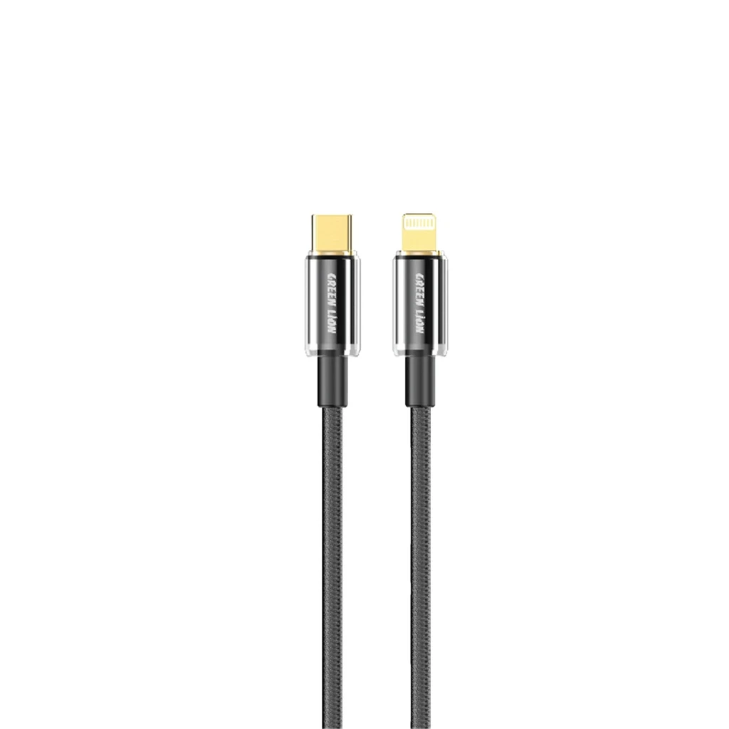 کابل شارژ USB-C به لایتنینگ مقاوم گرین لاین مدل Tough توان ۲۷ وات طول ۱ متر