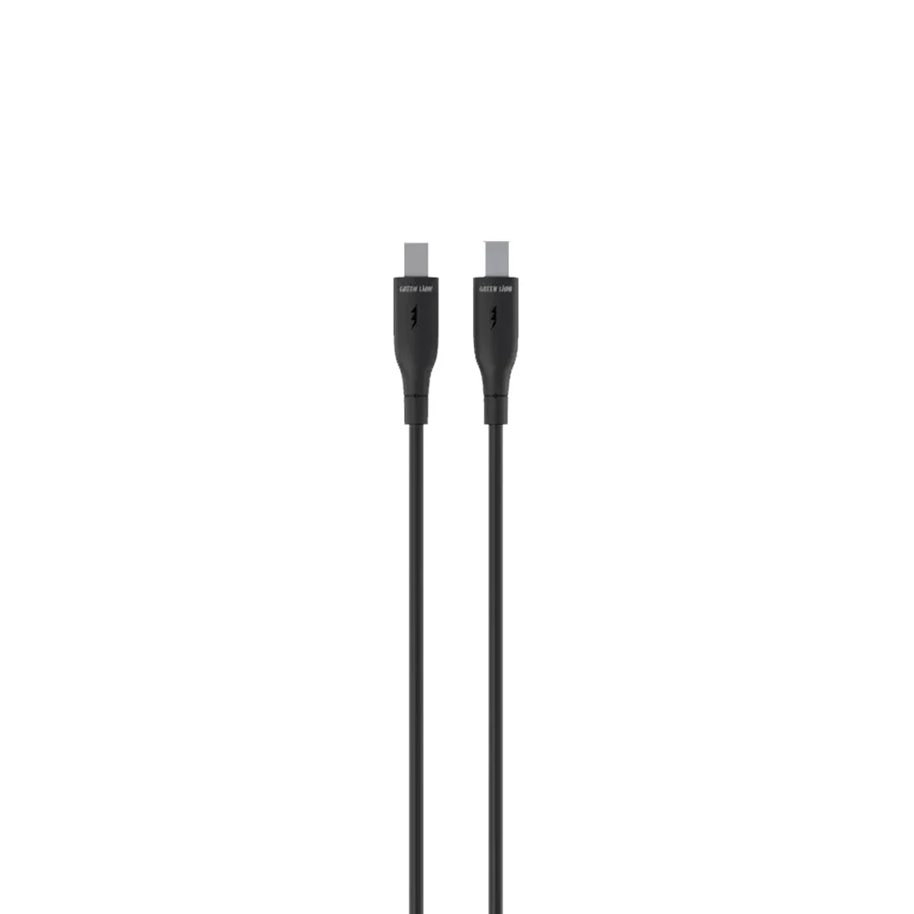 کابل شارژ USB-C به USB-C گرین لاین مدل GNPVCUSCTCBK توان ۶۰ وات طول ۱ متر