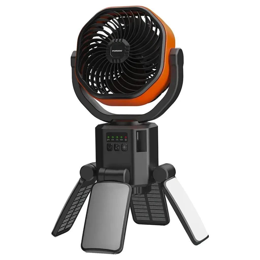 پنکه خورشیدی پرودو لایف‌استایل مدل Suncharge Outdoor Solar Fan PDLFSTFNBKOG رنگ مشکی و نارنجی