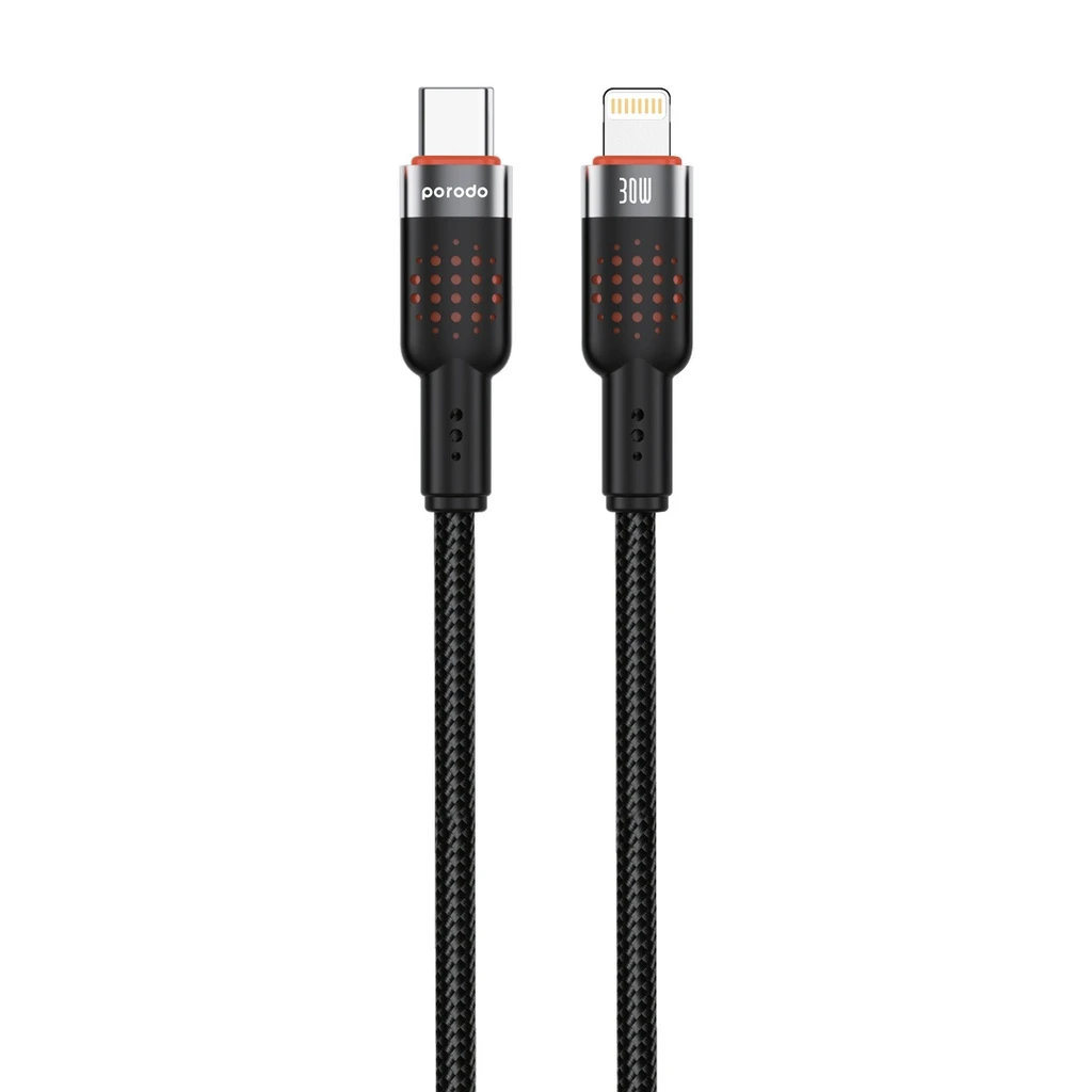 کابل شارژ USB-C به لایتنینگ پرودو مدل Aluminum Braided توان ۳۰ وات طول ۱.۲ متر