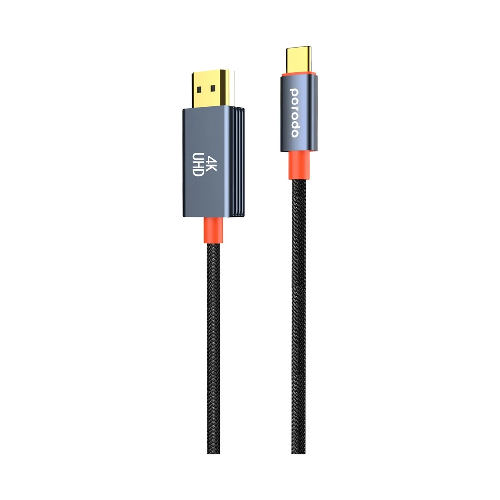 کابل تبدیل USB-C به HDMI پرودو مدل PD-CBL0016-BK با کیفیت 4K/60Hz و طول ۲ متر